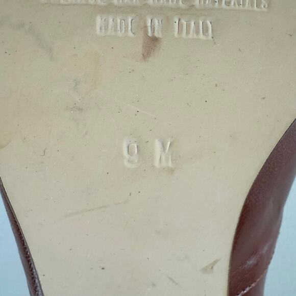 VTG Paolo Vico Made in Italy Leather Peep Toe Sling Back Heeled Shoe Sz 9 - Picture 7 of 7